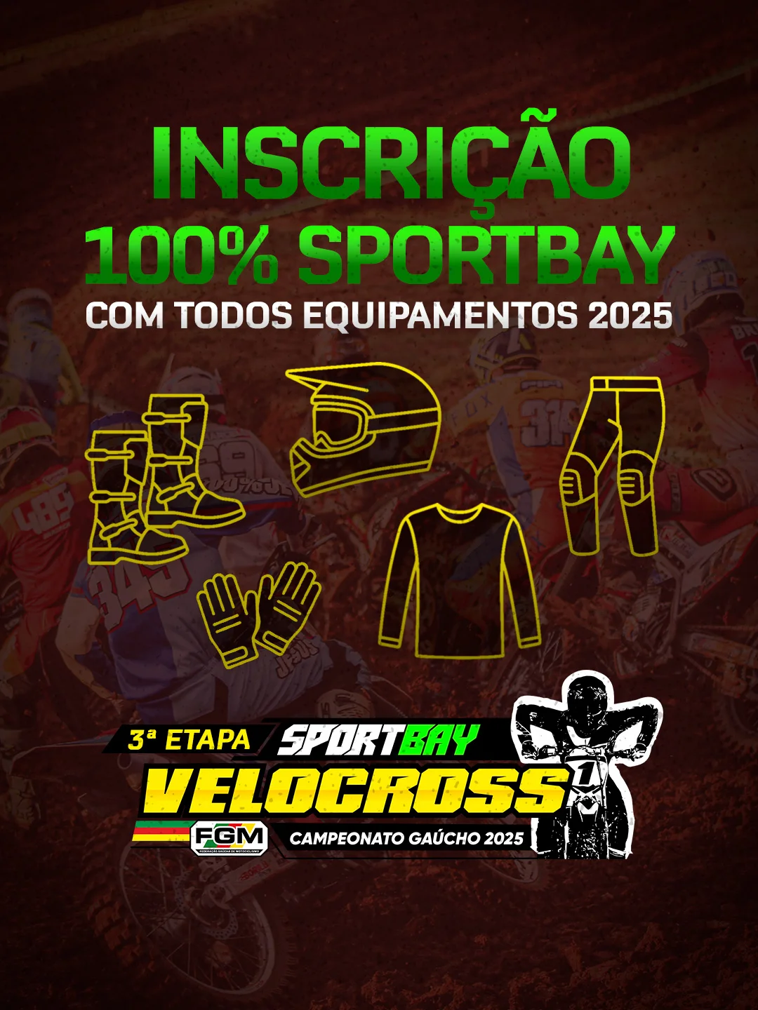 Imagem Inscrição 100% Sportbay estará valendo na 3ª etapa do Campeonato Sportbay Gaúcho de Velocross 2025