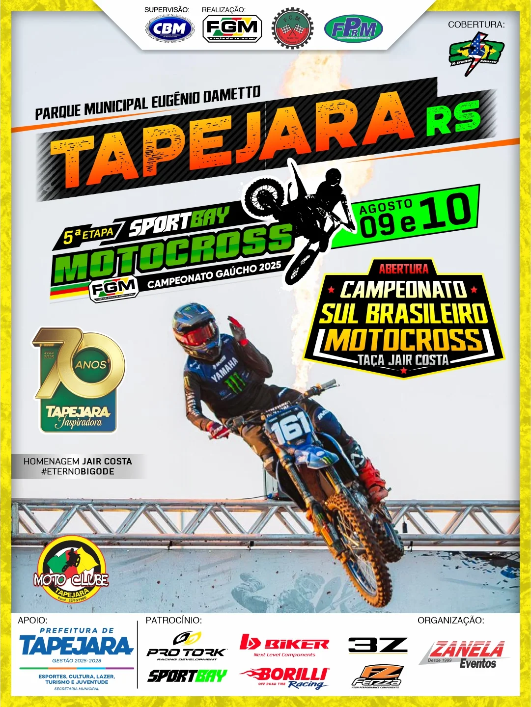 Imagem Tapejara será palco da Super Etapa do Motocross: abertura do Sul-Brasileiro e 5ª etapa do Gaúcho acontecem nos dias 9 e 10 de agosto em Tapejara