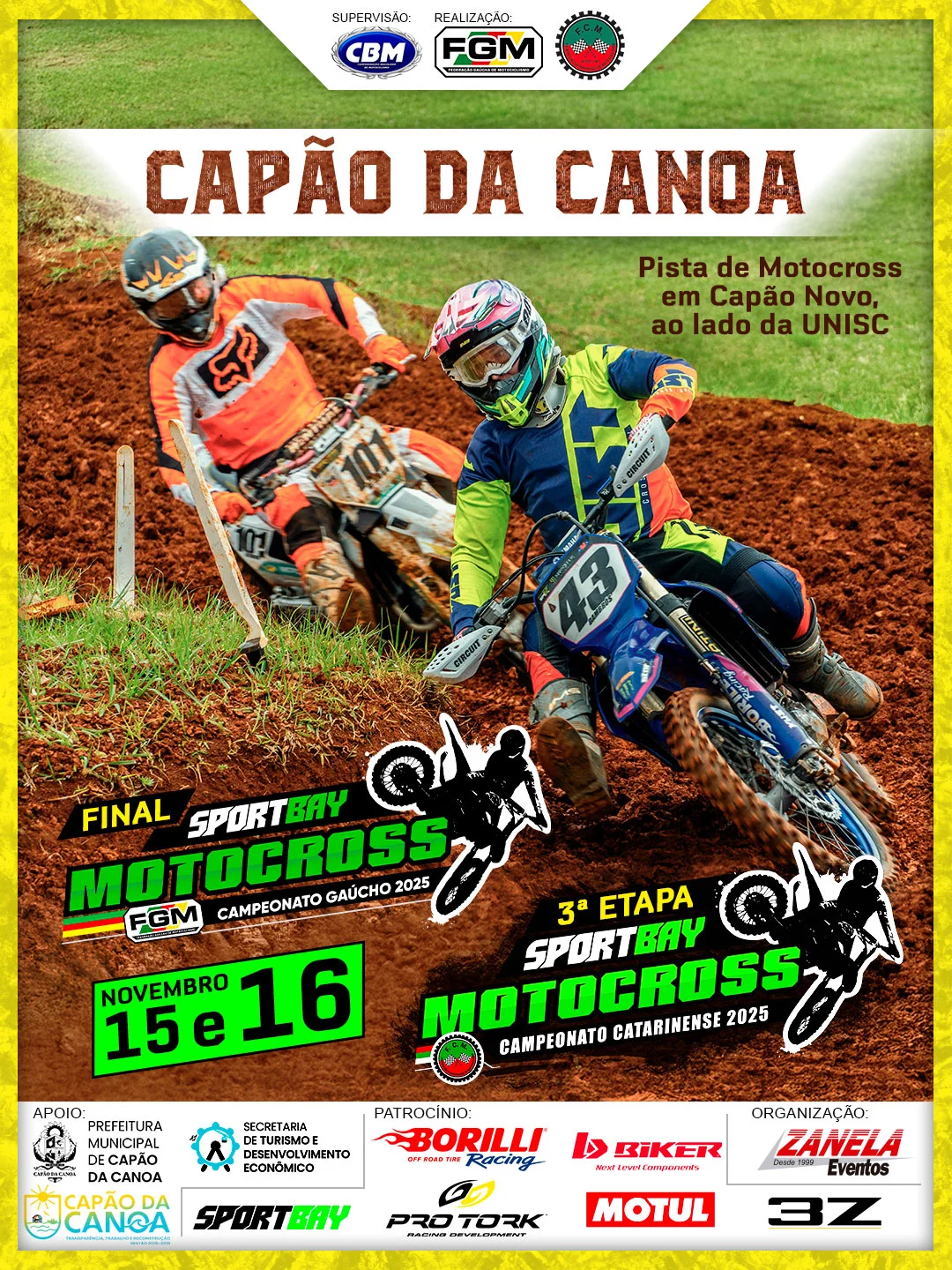 Imagem O litoral vai tremer: Capão da Canoa recebe a grande final do Campeonato Gaúcho e a 3ª etapa do Catarinense de Motocross 2025