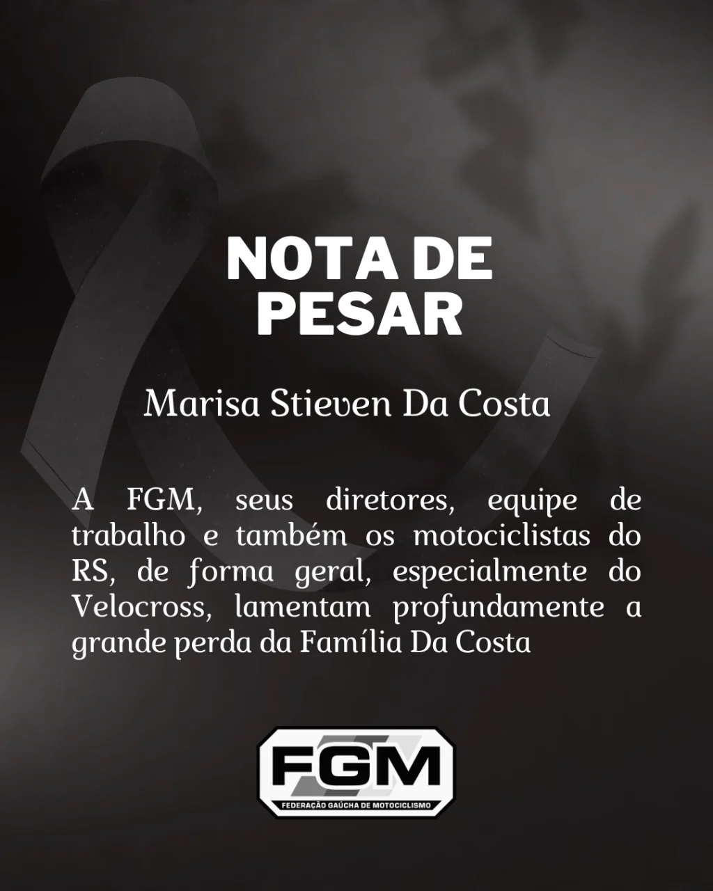 Imagem Nota de Pesar: Marisa Stieven Da Costa