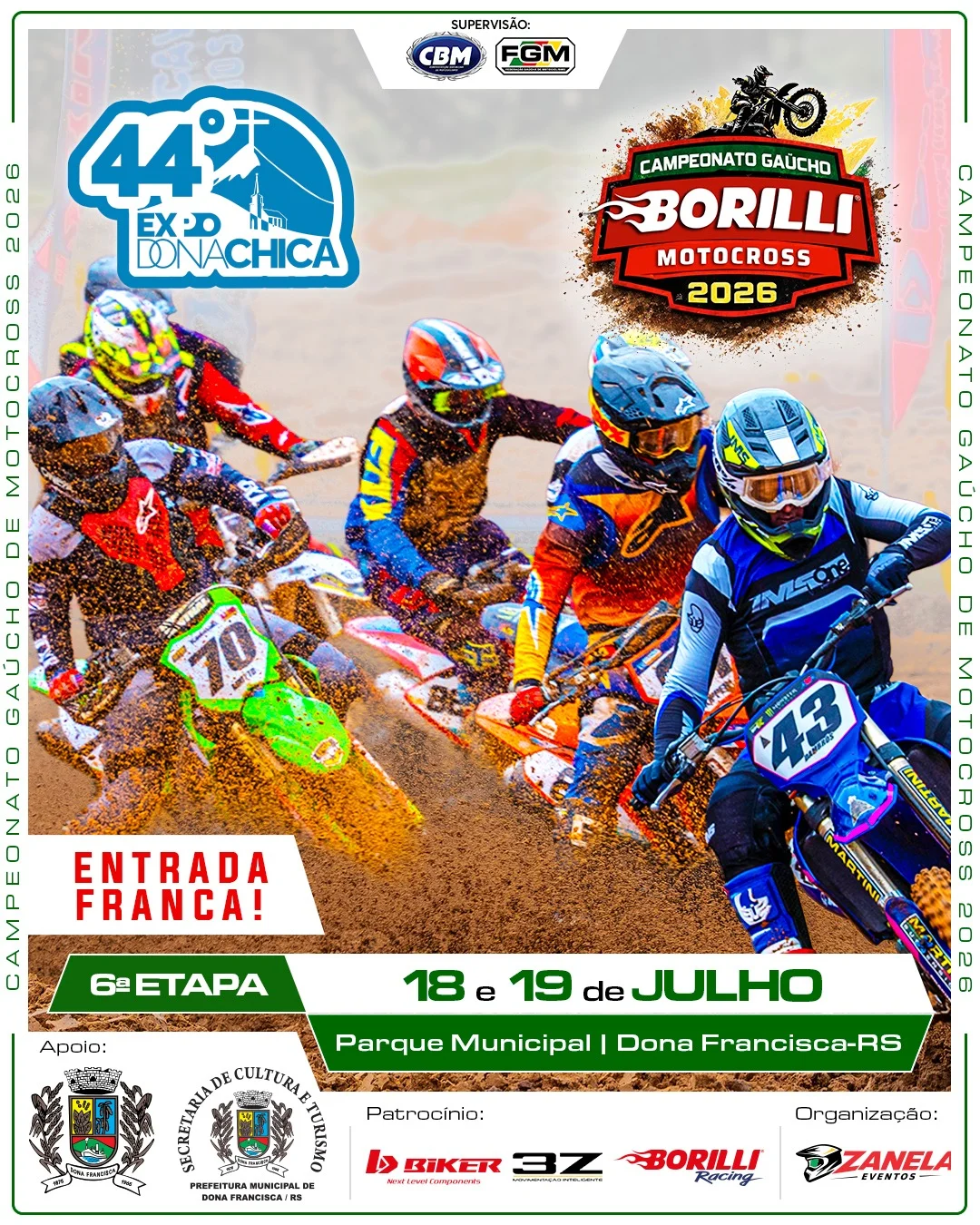Imagem Estão abertas as inscrições antecipadas para a 6ª etapa do Campeonato Gaúcho Borilli de Motocross em Dona Francisca
