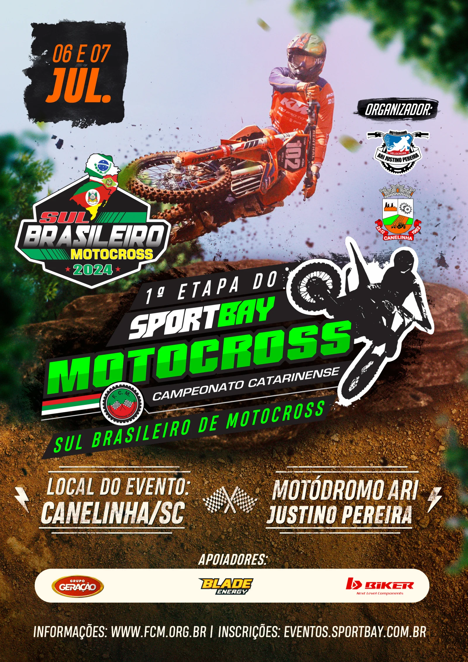 Imagem CANELINHA/SC - Dá inicio ao CATARINENSE e SULBRASILEIRO de Motocross 2024