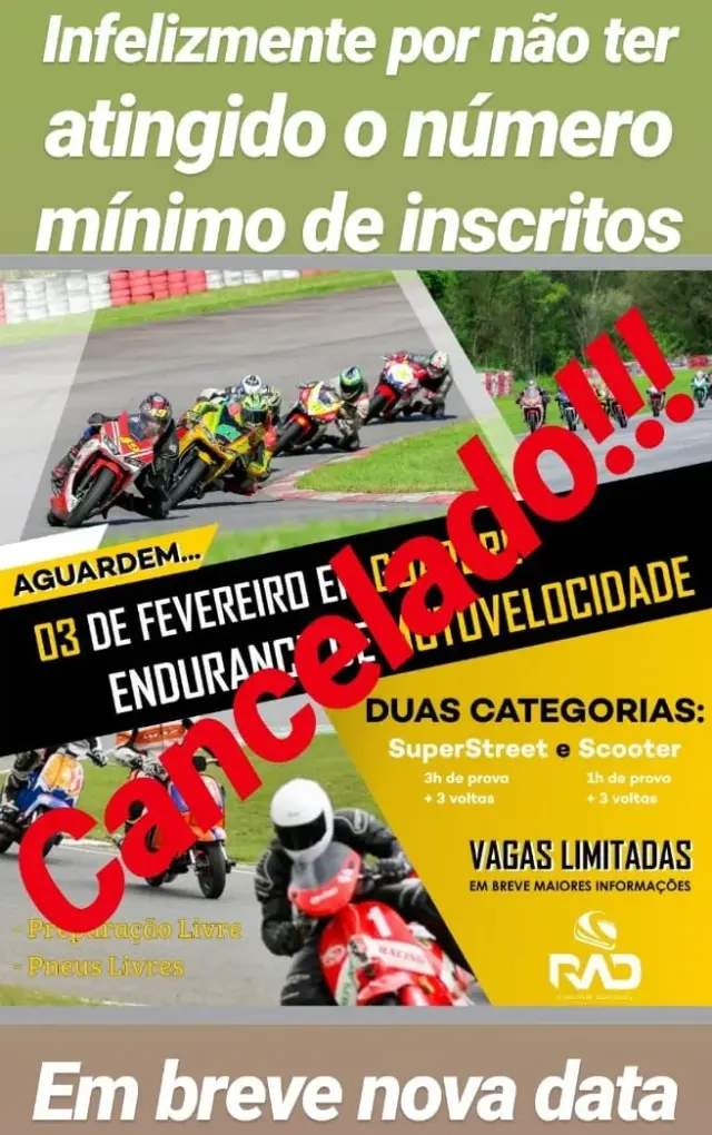 Imagem CANCELADO - 1ª Endurance de Motovelocidade