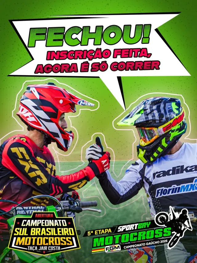 Imagem Já fez sua inscrição para o Campeonato Gaúcho e Sul Brasileiro de Motocross? Atenção para a padronização dos fundos dos numerais.