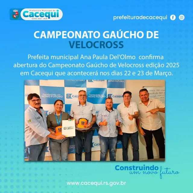 Imagem GAÚCHO DE VELOCROS 2025, VAI TER SUA ABERTURA EM CACEQUI/RS - Dias 22 e 23/março